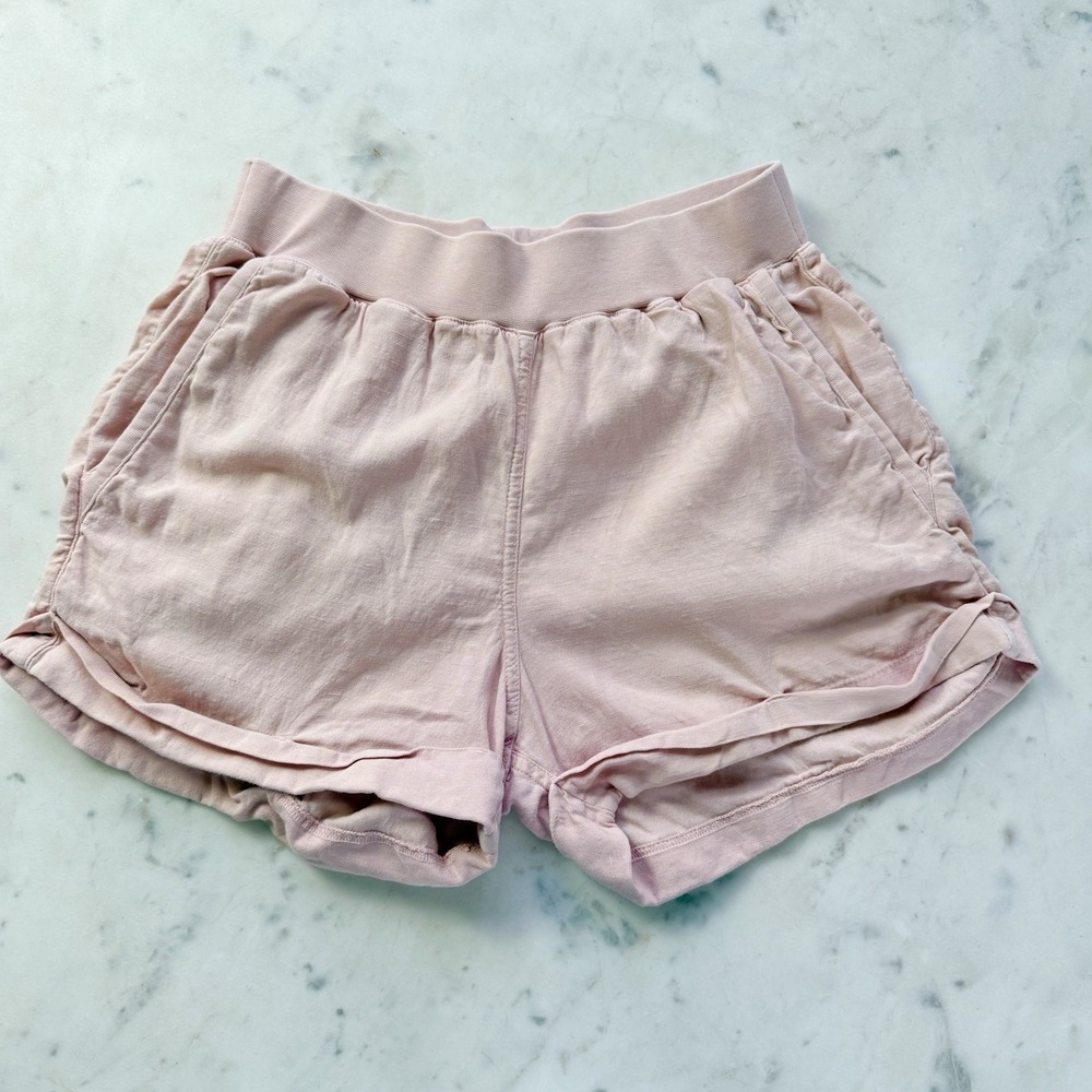 Faherty Arlie Linen‎ Blend Day Shorts Womens Small PINK Stretch Waist $98